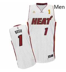 Mens Adidas Miami Heat 1 Chris Bosh Swingman White Championship Ring Ceremony NBA Jersey Mens Adidas Miami Heat 1 Chris Bosh Swingman White Championship Ring Ceremony NBA Jersey