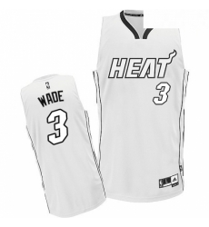 Mens Adidas Miami Heat 3 Dwyane Wade Authentic White On White NBA Jersey Mens Adidas Miami Heat 3 Dwyane Wade Authentic White On White NBA Jersey
