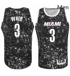 Mens Adidas Miami Heat 3 Dwyane Wade Swingman Black City Light NBA Jersey Mens Adidas Miami Heat 3 Dwyane Wade Swingman Black City Light NBA Jersey