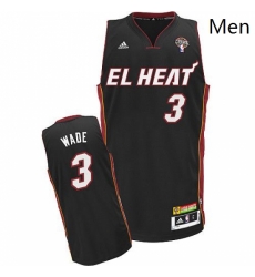 Mens Adidas Miami Heat 3 Dwyane Wade Swingman Black Latin Nights NBA Jersey Mens Adidas Miami Heat 3 Dwyane Wade Swingman Black Latin Nights NBA Jersey