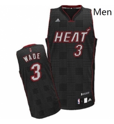 Mens Adidas Miami Heat 3 Dwyane Wade Swingman Black Rhythm Fashion NBA Jersey Mens Adidas Miami Heat 3 Dwyane Wade Swingman Black Rhythm Fashion NBA Jersey