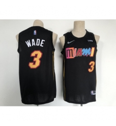 Men's Miami Heat #3 Dwyane Wade Black City Player Jersey Men's Miami Heat #3 Dwyane Wade Black City Player Jersey