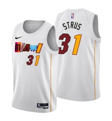 Men's Miami Heat #31 Max Strus 2022-23 White City Edition Stitched Jersey Men's Miami Heat #31 Max Strus 2022-23 White City Edition Stitched Jersey