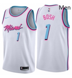 Mens Nike Miami Heat 1 Chris Bosh Authentic White NBA Jersey City Edition Mens Nike Miami Heat 1 Chris Bosh Authentic White NBA Jersey City Edition