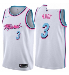Mens Nike Miami Heat 3 Dwyane Wade Authentic White NBA Jersey City Edition Mens Nike Miami Heat 3 Dwyane Wade Authentic White NBA Jersey City Edition