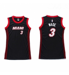 Womens Adidas Miami Heat 3 Dwyane Wade Authentic Black Dress NBA Jersey Womens Adidas Miami Heat 3 Dwyane Wade Authentic Black Dress NBA Jersey