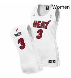 Womens Adidas Miami Heat 3 Dwyane Wade Swingman White Home NBA Jersey Womens Adidas Miami Heat 3 Dwyane Wade Swingman White Home NBA Jersey
