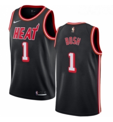 Womens Nike Miami Heat 1 Chris Bosh Authentic Black Black Fashion Hardwood Classics NBA Jersey Womens Nike Miami Heat 1 Chris Bosh Authentic Black Black Fashion Hardwood Classics NBA Jersey
