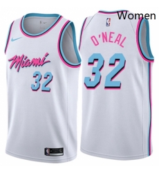 Womens Nike Miami Heat 32 Shaquille ONeal Swingman White NBA Jersey City Edition Womens Nike Miami Heat 32 Shaquille ONeal Swingman White NBA Jersey City Edition