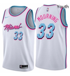 Youth Nike Miami Heat 33 Alonzo Mourning Swingman White NBA Jersey City Edition Youth Nike Miami Heat 33 Alonzo Mourning Swingman White NBA Jersey City Edition