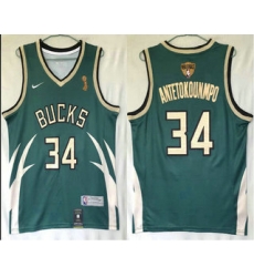 Men Men Milwaukee Bucks 34 Giannis Antetokounmpo Green Nike Swingman 2021 Champions Earned Edition Stitched Jersey Men Men Milwaukee Bucks 34 Giannis Antetokounmpo Green Nike Swingman 2021 Champions Earned Edition Stitched Jersey