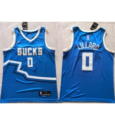 Men Milwaukee Bucks 0 Damian Lillard Royal 2024 City Edition Stitched Basketball Jersey Men Milwaukee Bucks 0 Damian Lillard Royal 2024 City Edition Stitched Basketball Jersey