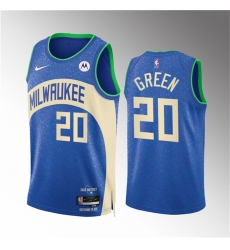 Men Milwaukee Bucks 20 A J Green 2023 24 Blue City Edition Stitched Basketball Jersey Men Milwaukee Bucks 20 A J Green 2023 24 Blue City Edition Stitched Basketball Jersey