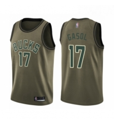 Mens Milwaukee Bucks 17 Pau Gasol Swingman Green Salute to Service Basketball Jersey Mens Milwaukee Bucks 17 Pau Gasol Swingman Green Salute to Service Basketball Jersey