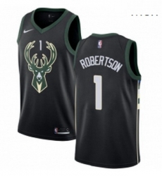 Mens Nike Milwaukee Bucks 1 Oscar Robertson Authentic Black Alternate NBA Jersey Statement Edition Mens Nike Milwaukee Bucks 1 Oscar Robertson Authentic Black Alternate NBA Jersey Statement Edition