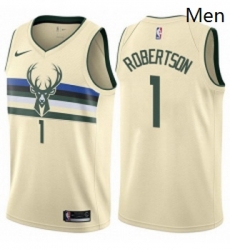 Mens Nike Milwaukee Bucks 1 Oscar Robertson Authentic Cream NBA Jersey City Edition Mens Nike Milwaukee Bucks 1 Oscar Robertson Authentic Cream NBA Jersey City Edition