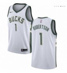 Mens Nike Milwaukee Bucks 1 Oscar Robertson Swingman White Home NBA Jersey Association Edition Mens Nike Milwaukee Bucks 1 Oscar Robertson Swingman White Home NBA Jersey Association Edition