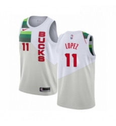 Mens Nike Milwaukee Bucks 11 Brook Lopez White Swingman Jersey Earned Edition Mens Nike Milwaukee Bucks 11 Brook Lopez White Swingman Jersey Earned Edition