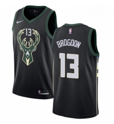 Mens Nike Milwaukee Bucks 13 Malcolm Brogdon Authentic Black Alternate NBA Jersey Statement Edition Mens Nike Milwaukee Bucks 13 Malcolm Brogdon Authentic Black Alternate NBA Jersey Statement Edition