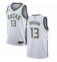 Mens Nike Milwaukee Bucks 13 Malcolm Brogdon Swingman White Home NBA Jersey Association Edition Mens Nike Milwaukee Bucks 13 Malcolm Brogdon Swingman White Home NBA Jersey Association Edition