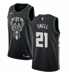 Mens Nike Milwaukee Bucks 21 Tony Snell Swingman Black Alternate NBA Jersey Statement Edition Mens Nike Milwaukee Bucks 21 Tony Snell Swingman Black Alternate NBA Jersey Statement Edition