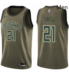 Mens Nike Milwaukee Bucks 21 Tony Snell Swingman Green Salute to Service NBA Jersey Mens Nike Milwaukee Bucks 21 Tony Snell Swingman Green Salute to Service NBA Jersey