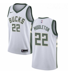 Mens Nike Milwaukee Bucks 22 Khris Middleton Swingman White Home NBA Jersey Association Edition Mens Nike Milwaukee Bucks 22 Khris Middleton Swingman White Home NBA Jersey Association Edition