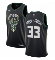 Mens Nike Milwaukee Bucks 33 Kareem Abdul Jabbar Authentic Black Alternate NBA Jersey Statement Edition Mens Nike Milwaukee Bucks 33 Kareem Abdul Jabbar Authentic Black Alternate NBA Jersey Statement Edition