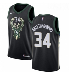 Mens Nike Milwaukee Bucks 34 Giannis Antetokounmpo Authentic Black Alternate NBA Jersey Statement Edition Mens Nike Milwaukee Bucks 34 Giannis Antetokounmpo Authentic Black Alternate NBA Jersey Statement Edition