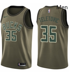 Mens Nike Milwaukee Bucks 35 Mirza Teletovic Swingman Green Salute to Service NBA Jersey Mens Nike Milwaukee Bucks 35 Mirza Teletovic Swingman Green Salute to Service NBA Jersey