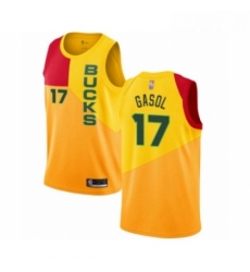 Womens Milwaukee Bucks 17 Pau Gasol Swingman Yellow Basketball Jersey City Edition Womens Milwaukee Bucks 17 Pau Gasol Swingman Yellow Basketball Jersey City Edition