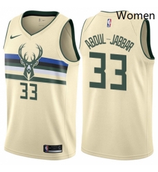 Womens Nike Milwaukee Bucks 33 Kareem Abdul Jabbar Swingman Cream NBA Jersey City Edition Womens Nike Milwaukee Bucks 33 Kareem Abdul Jabbar Swingman Cream NBA Jersey City Edition
