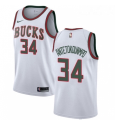 Womens Nike Milwaukee Bucks 34 Giannis Antetokounmpo Swingman White Fashion Hardwood Classics NBA Jersey Womens Nike Milwaukee Bucks 34 Giannis Antetokounmpo Swingman White Fashion Hardwood Classics NBA Jersey