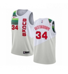 Womens Nike Milwaukee Bucks 34 Giannis Antetokounmpo White Swingman Jersey Earned Edition Womens Nike Milwaukee Bucks 34 Giannis Antetokounmpo White Swingman Jersey Earned Edition