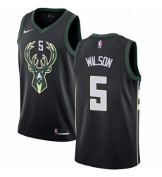 Womens Nike Milwaukee Bucks 5 D J Wilson Swingman Black Alternate NBA Jersey Statement Edition Womens Nike Milwaukee Bucks 5 D J Wilson Swingman Black Alternate NBA Jersey Statement Edition