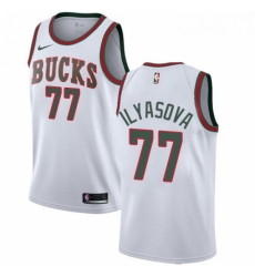 Womens Nike Milwaukee Bucks 77 Ersan Ilyasova Swingman White Fashion Hardwood Classics NBA Jersey Womens Nike Milwaukee Bucks 77 Ersan Ilyasova Swingman White Fashion Hardwood Classics NBA Jersey