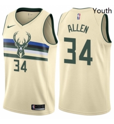 Youth Nike Milwaukee Bucks 34 Ray Allen Swingman Cream NBA Jersey City Edition Youth Nike Milwaukee Bucks 34 Ray Allen Swingman Cream NBA Jersey City Edition
