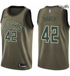 Youth Nike Milwaukee Bucks 42 Vin Baker Swingman Green Salute to Service NBA Jersey Youth Nike Milwaukee Bucks 42 Vin Baker Swingman Green Salute to Service NBA Jersey