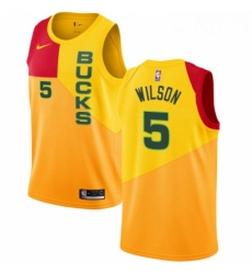 Youth Nike Milwaukee Bucks 5 D J Wilson Swingman Yellow NBA Jersey City Edition Youth Nike Milwaukee Bucks 5 D J Wilson Swingman Yellow NBA Jersey City Edition