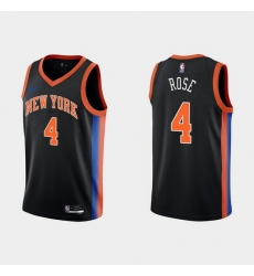 Men New Yok Knicks 4 Derick Rose 2022 23 Black City Edition Stitched Basketball Jersey Men New Yok Knicks 4 Derick Rose 2022 23 Black City Edition Stitched Basketball Jersey