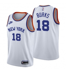 Men New York Knicks 18 Alec Burks Men Nike Releases Classic Edition NBA 75th Anniversary Jersey White Men New York Knicks 18 Alec Burks Men Nike Releases Classic Edition NBA 75th Anniversary Jersey White