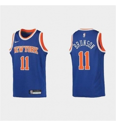 Men New York Knicks 2021 22 Jalen Brunson City Edition Blue NBA Jersey Men New York Knicks 2021 22 Jalen Brunson City Edition Blue NBA Jersey