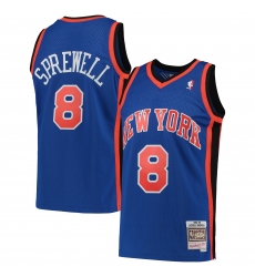 Men New York Knicks #8 Latrell Sprewell Blue Mitchell Ness Jersey Men New York Knicks #8 Latrell Sprewell Blue Mitchell Ness Jersey