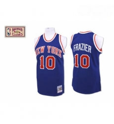 Mens Mitchell and Ness New York Knicks 10 Walt Frazier Authentic Royal Blue Throwback NBA Jersey Mens Mitchell and Ness New York Knicks 10 Walt Frazier Authentic Royal Blue Throwback NBA Jersey