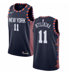 Mens Nike New York Knicks 11 Frank Ntilikina Swingman Navy Blue NBA Jersey 2018 19 City Edition Mens Nike New York Knicks 11 Frank Ntilikina Swingman Navy Blue NBA Jersey 2018 19 City Edition