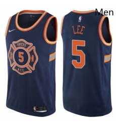 Mens Nike New York Knicks 5 Courtney Lee Authentic Navy Blue NBA Jersey City Edition Mens Nike New York Knicks 5 Courtney Lee Authentic Navy Blue NBA Jersey City Edition