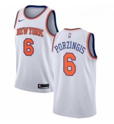 Mens Nike New York Knicks 6 Kristaps Porzingis Authentic White NBA Jersey Association Edition Mens Nike New York Knicks 6 Kristaps Porzingis Authentic White NBA Jersey Association Edition
