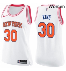 Womens Nike New York Knicks 30 Bernard King Swingman WhitePink Fashion NBA Jersey Womens Nike New York Knicks 30 Bernard King Swingman WhitePink Fashion NBA Jersey