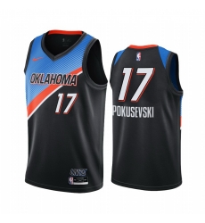 Men Nike Oklahoma City Thunder 17 Aleksej Pokusevski Black NBA Swingman 2020 21 City Edition Jersey Men Nike Oklahoma City Thunder 17 Aleksej Pokusevski Black NBA Swingman 2020 21 City Edition Jersey