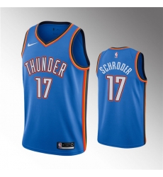 Men Oklahoma City Thunder 17 Dennis Schroder Blue Stitched Basketball Jersey Men Oklahoma City Thunder 17 Dennis Schroder Blue Stitched Basketball Jersey